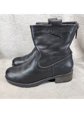 Bull Boxer Shoes Womens Size 10 Molly Black Leather Zip Back Boots *Read*